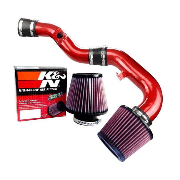 Red Turbo Cold Air Induction Intake Kit w/ Filter Beaded FITS Subaru Impreza WRX